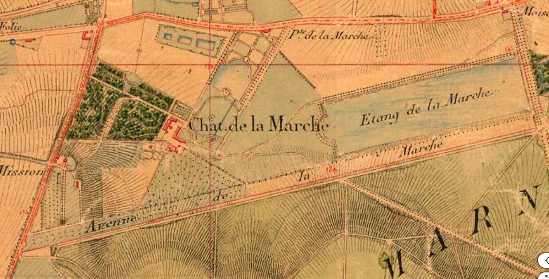 Terrasses - Marche - Mission Chateau Etang Chemin 